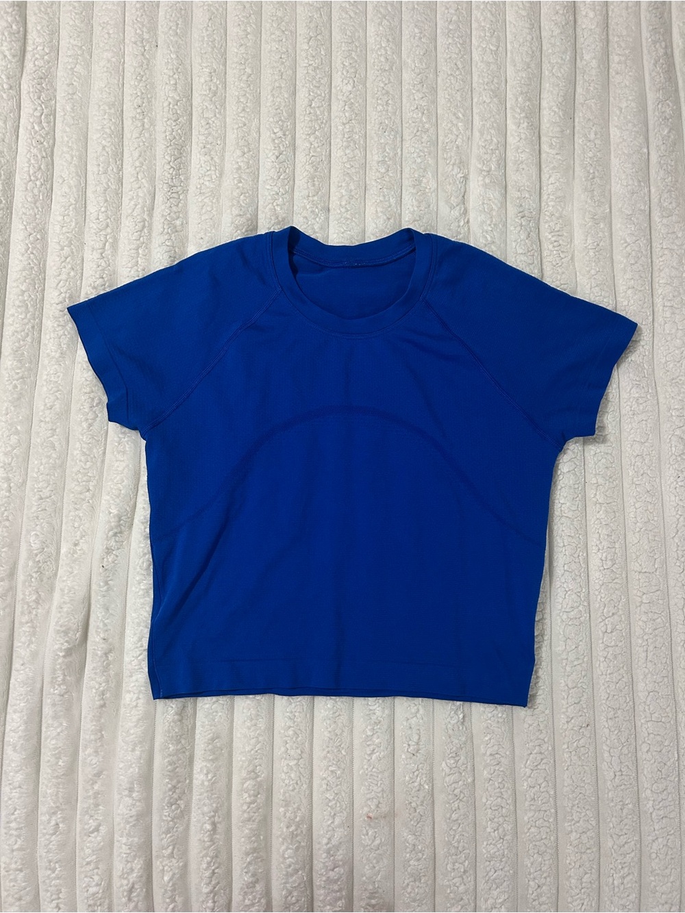 Blue Women's Crewneck Short Sleeve Top
